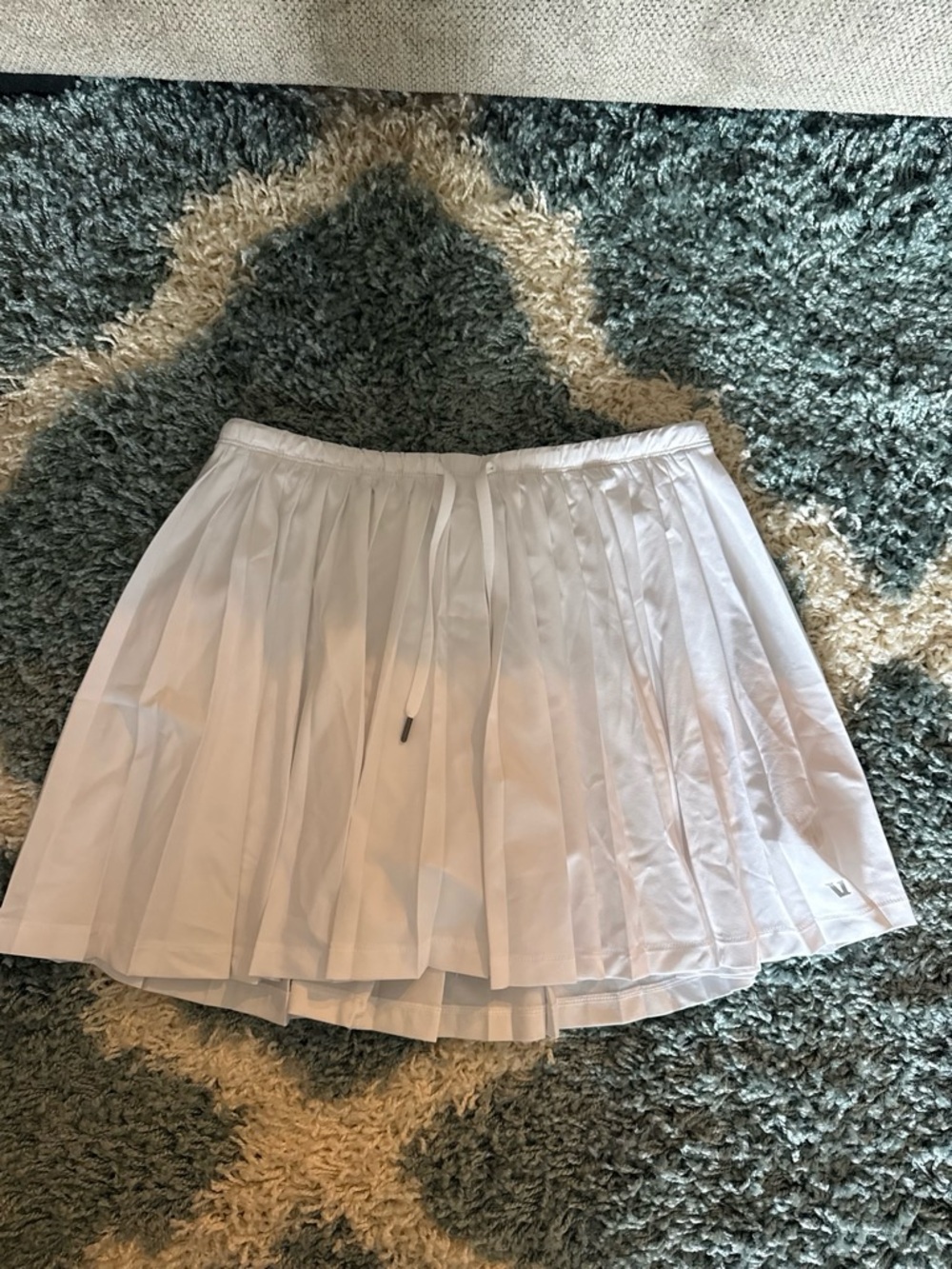 Vuori White Pleated Skater Skirt
